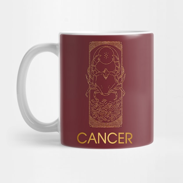 Golden Cancer Zodiac Sign by xposedbydesign